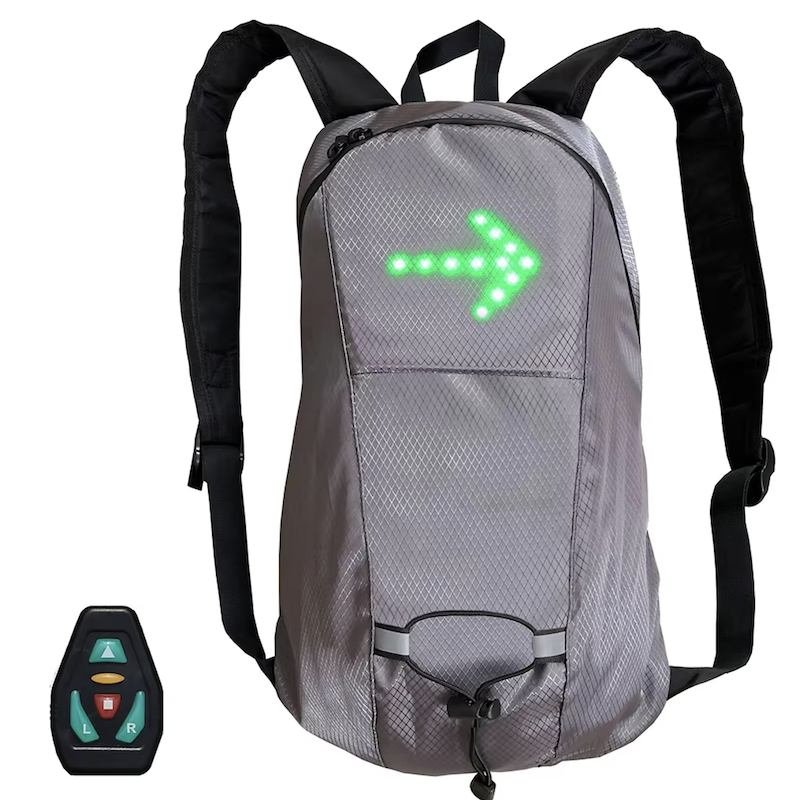 Sac à dos vélo gris LED