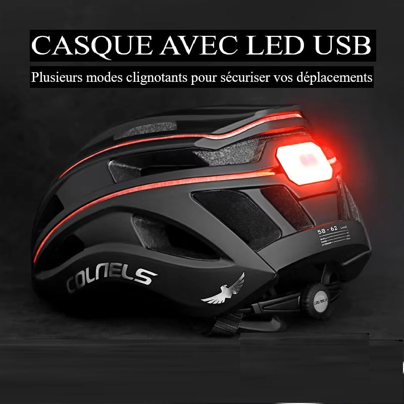 Casque de Vélo LED avec Visibilité 360° – Recharge USB, Ultraléger et Sécurisé