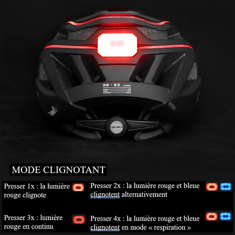 Casque de Vélo LED avec Visibilité 360° – Recharge USB, Ultraléger et Sécurisé