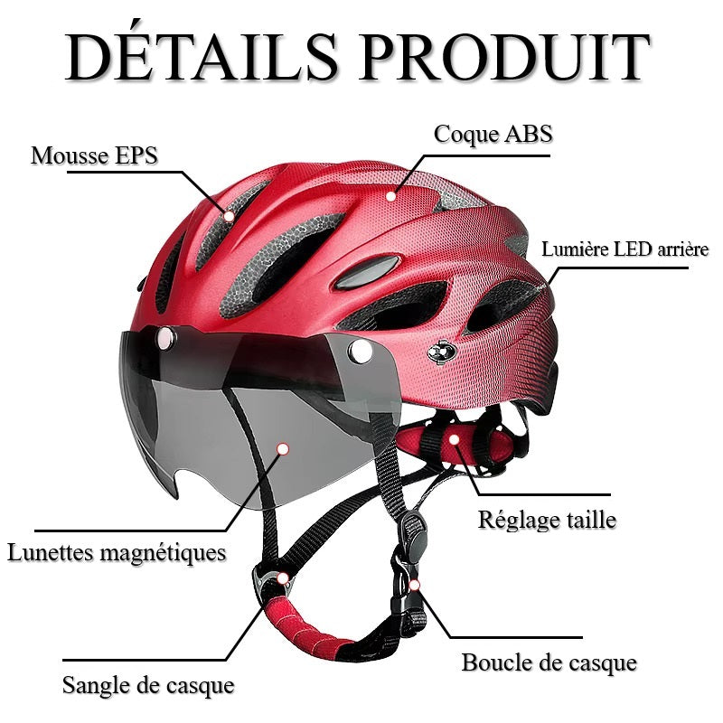 Casque de vélo ultraléger avec LED, respirant et coloré